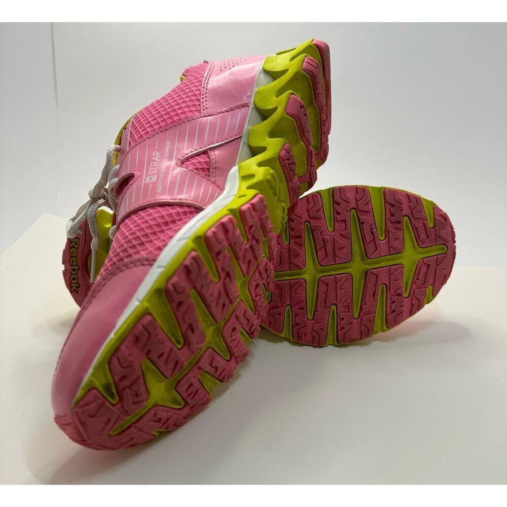 Reebok ZigTech H Strap Pink Yellow Mesh Running Sneakers Womens Size 5 - Picture 7 of 7